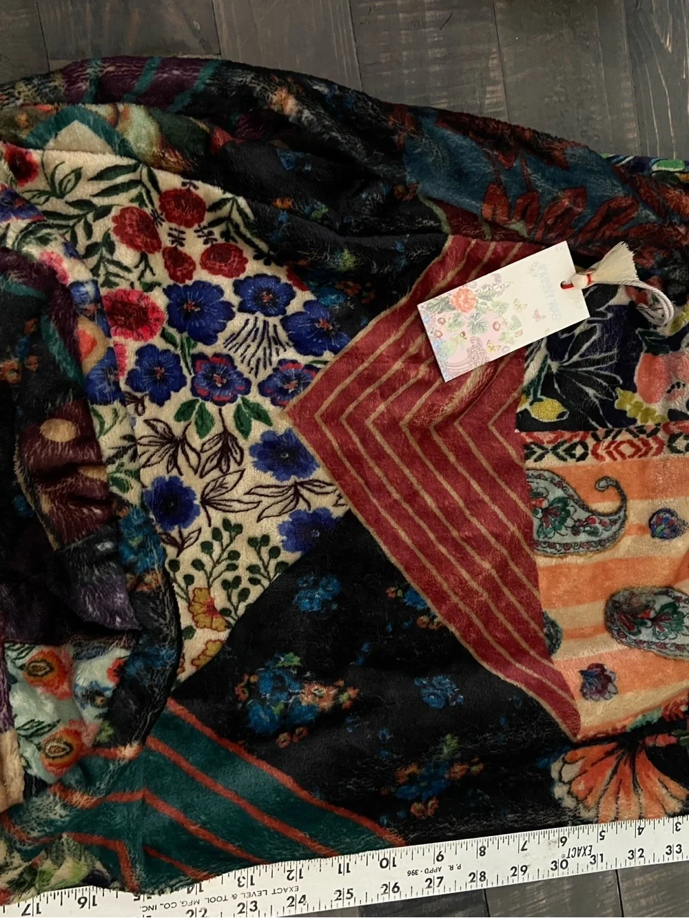 Johnny Was Boho Patchwork Velvet Tote Bag in Multi